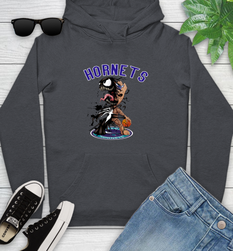 NBA Charlotte Hornets Basketball Venom Groot Guardians Of The Galaxy Youth Hoodie 8