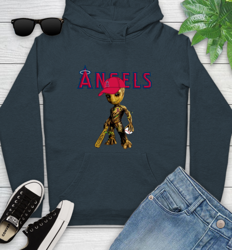 MLB Los Angeles Angels Groot Guardians Of The Galaxy Baseball Youth Hoodie 8