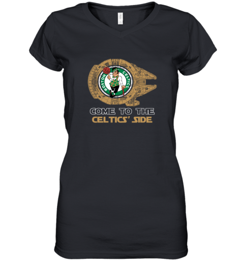 NBA Come To The Boston Celtics Side Star Wars Basketball Sports Women's V-Neck T-Shirt