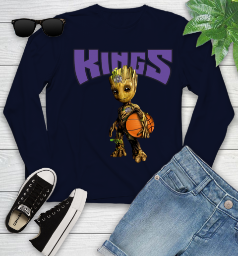 Sacramento Kings NBA Basketball Groot Marvel Guardians Of The Galaxy Youth Long Sleeve 3
