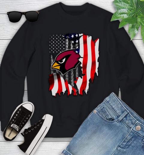 Arizona Cardinals NFL Football American Flag Youth Sweatshirt