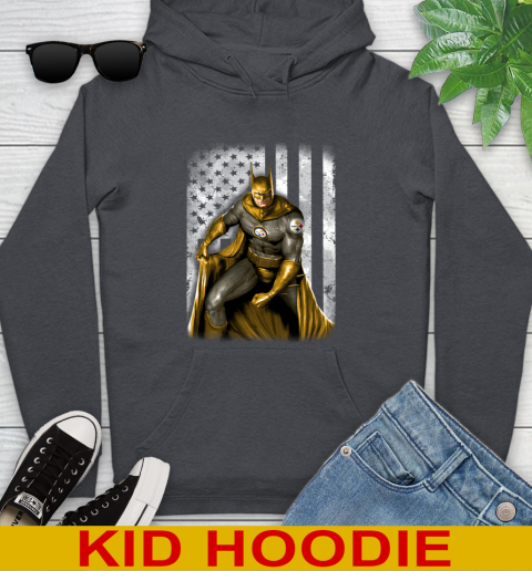Pittsburgh Steelers NFL Football Batman DC American Flag Shirt Youth Hoodie 9