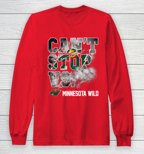 NHL Minnesota Wild Hockey Can't Stop Vs Long Sleeve T-Shirt 7