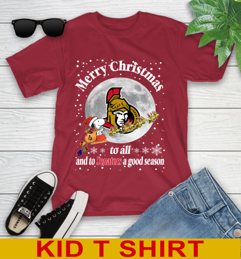 Ottawa Senators Merry Christmas To All And To Senators A Good Season NHL Hockey Sports Youth T-Shirt 12