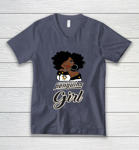 Pittsburgh Penguins Girl NHL V-Neck T-Shirt 8