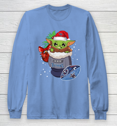 Tennessee Titans Christmas Baby Yoda Star Wars Funny Happy NFL Long Sleeve T-Shirt 11