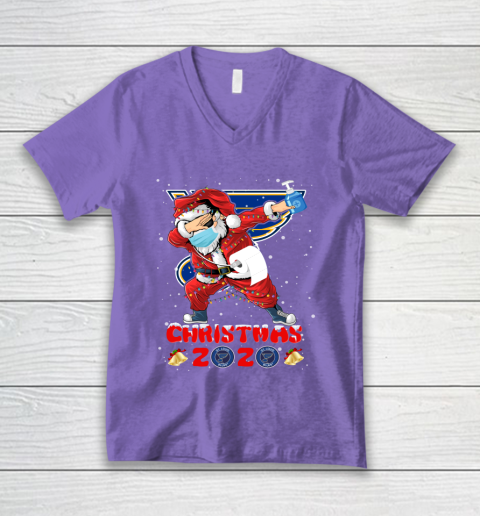 St.Louis Blues Funny Santa Claus Dabbing Christmas 2020 NHL V-Neck T-Shirt 8