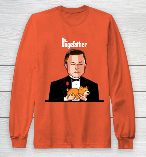 Dogecoin The DogeFather Funny Long Sleeve T-Shirt 3