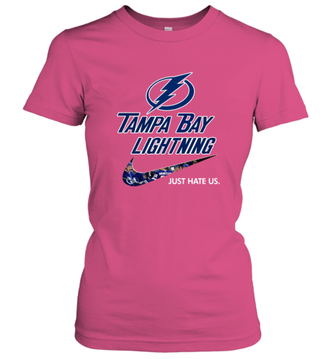 NHL Tampa Bay Lightnings x Nike Just Hate Us qu11 nhltampa bay lightnings x nike just hate us ladies t shirt 20 front heliconia