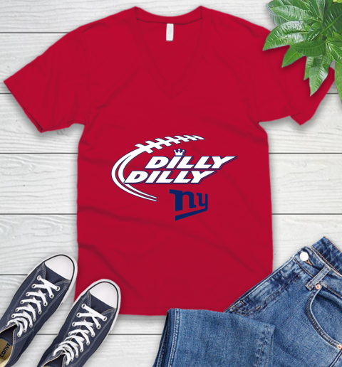 NFL New York Giants Dilly Dilly Football Sports V-Neck T-Shirt 8
