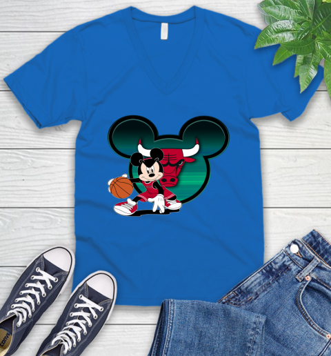 NBA Chicago Bulls Mickey Mouse Disney Basketball V-Neck T-Shirt 6