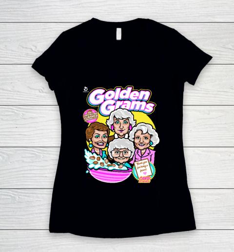 Golden Girls Tshirt Golden Grams Cereal Women's V-Neck T-Shirt