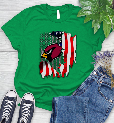 Arizona Cardinals NFL Football American Flag Women's T-Shirt 9