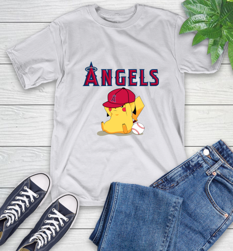 MLB Pikachu Baseball Sports Los Angeles Angels T-Shirt 12