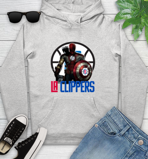 LA Clippers NBA Basketball Captain America Thor Spider Man Hawkeye Avengers Youth Hoodie