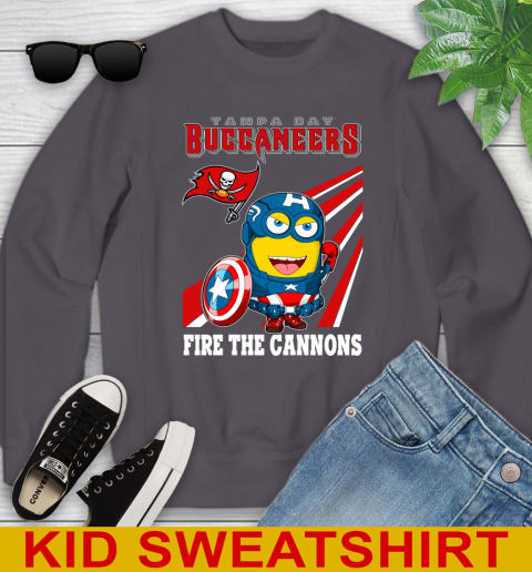 NFL Football Tampa Bay Buccaneers Captain America Marvel Avengers Minion Shirt Youth Sweatshirt 5