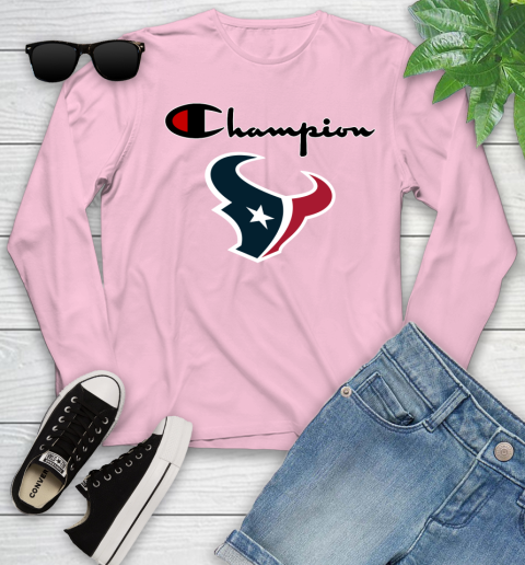 NFL Football Houston Texans Champion Shirt Youth Long Sleeve 8