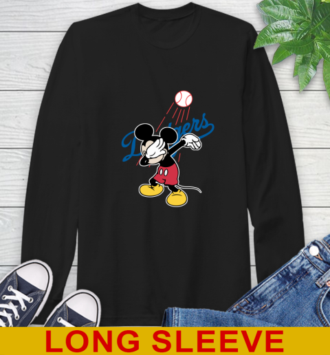 Los Angeles Dodgers MLB Baseball Dabbing Mickey Disney Sports Long Sleeve T-Shirt 2