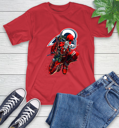 NFL Deadpool Marvel Comics Sports Football Los Angeles Rams T-Shirt 10