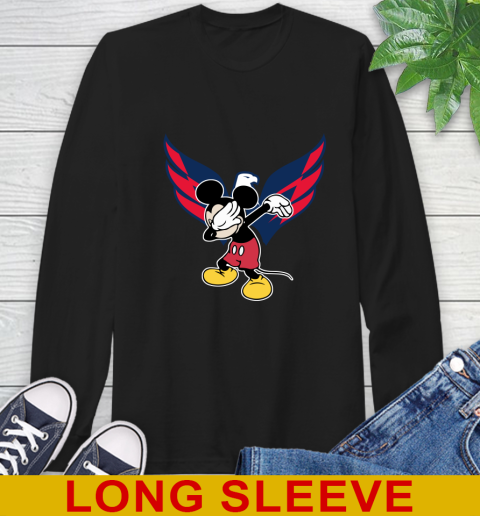 Washington Capitals NHL Hockey Dabbing Mickey Disney Sports Long Sleeve T-Shirt 2