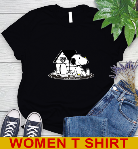 NBA Basketball Brooklyn Nets Snoopy The Peanuts Movie Shirt Women's T-Shirt 2