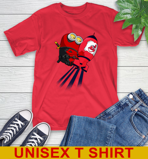 MLB Baseball Cleveland Indians Deadpool Minion Marvel Shirt T-Shirt - Image 13
