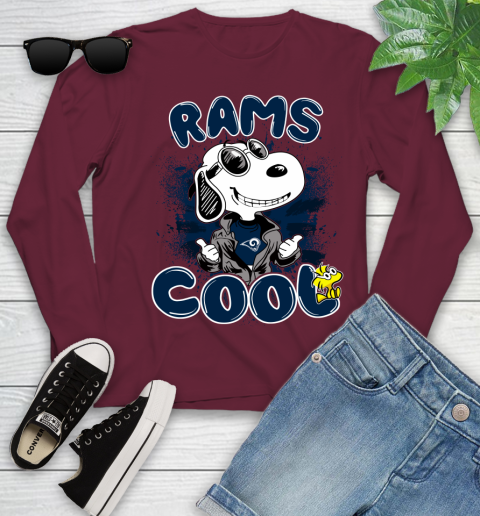 NFL Football Los Angeles Rams Cool Snoopy Shirt Youth Long Sleeve 5