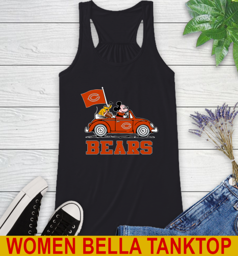 NFL Football Chicago Bears Pluto Mickey Driving Disney Shirt Racerback Tank 2