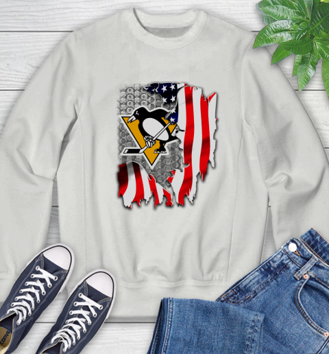 Pittsburgh Penguins NHL Hockey American Flag Sweatshirt - Image 6