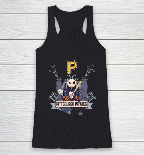 MLB Pittsburgh Pirates Baseball Jack Skellington Halloween Racerback Tank