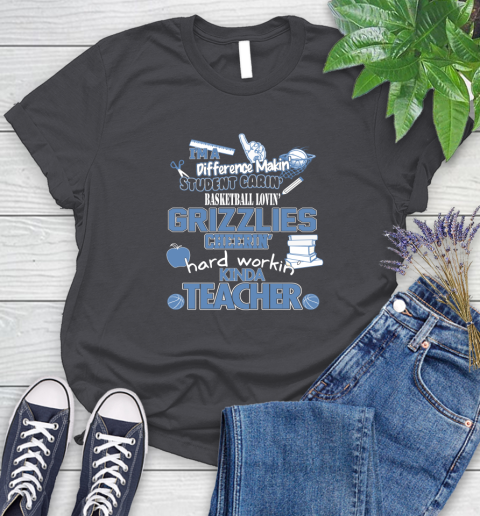 Memphis Grizzlies NBA I'm A Difference Making Student Caring Basketball Loving Kinda Teacher Women's T-Shirt 8