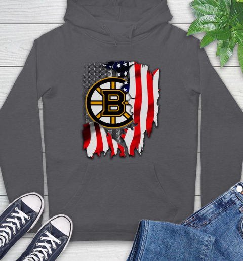 Boston Bruins NHL Hockey American Flag Hoodie 7