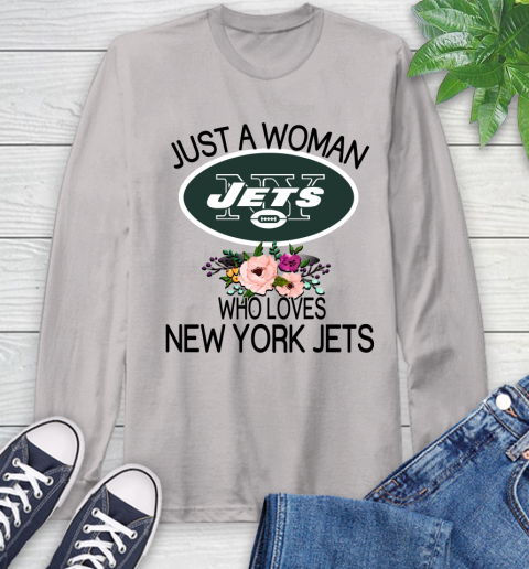 NFL Just A Woman Who Loves New York Jets Football Sports Long Sleeve T-Shirt 11