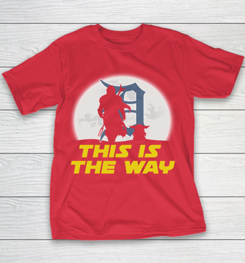 Detroit Tigers MLB Baseball Star Wars Yoda And Mandalorian This Is The Way Youth T-Shirt 7