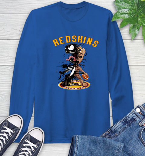 NFL Washington Redskins Football Venom Groot Guardians Of The Galaxy Long Sleeve T-Shirt 9