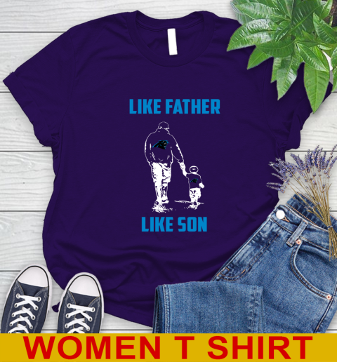 Carolina Panthers NFL Football Like Father Like Son Sports Women's T-Shirt 4