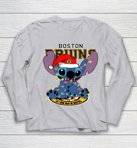 Boston Bruins NHL Hockey noel stitch Christmas Youth Long Sleeve 3