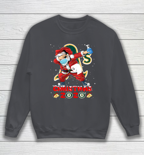Oakland Athletics Funny Santa Claus Dabbing Christmas 2020 MLB Sweatshirt 4