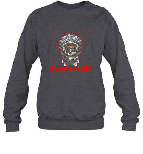 hv2y cleveland hometown indian tribe vintage baseball fan awesome sweatshirt 35 front dark heather