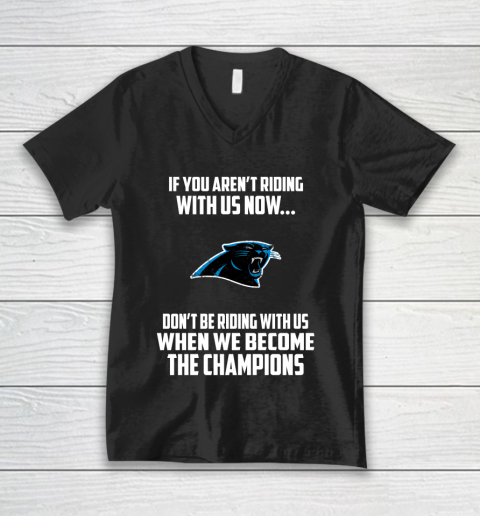 NFL Carolina Panthers Football We Become The Champions V-Neck T-Shirt