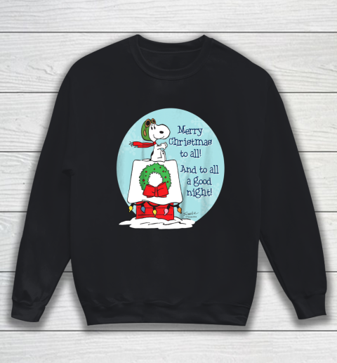 Peanuts Snoopy Merry Christmas and to all Good Night Sweatshirt