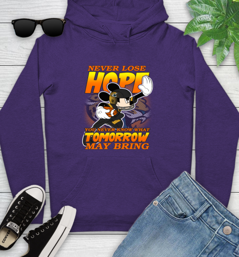 Jacksonville Jaguars NFL Football Mickey Disney Never Lose Hope Youth Hoodie 5