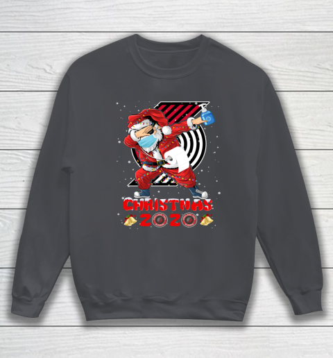 Portland Trail Blazers Funny Santa Claus Dabbing Christmas 2020 NBA Sweatshirt 4