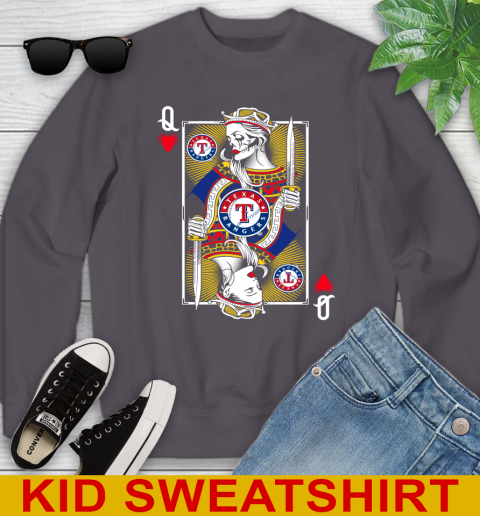 MLB Baseball Texas Rangers The Queen Of Hearts Card Shirt Youth Sweatshirt 5
