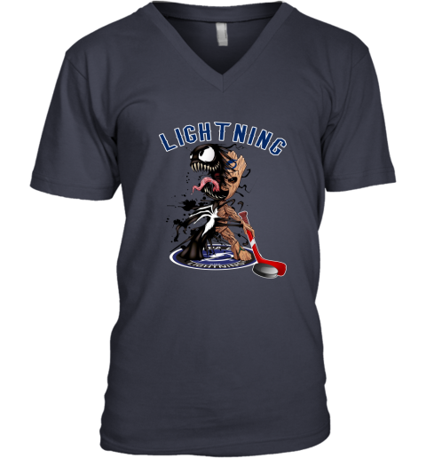 NHL Tampa Bay Lightning Hockey Venom Groot Guardians Of The Galaxy tv4VuSl6kAL v neck unisex 8 95 151514 front navy