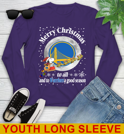 Golden State Warriors Merry Christmas To All And To Warriors A Good Season NBA Basketball Sports Youth Long Sleeve 4