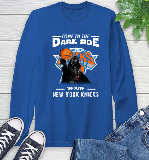 NBA Come To The Dark Side We Have New York Knicks Star Wars Darth Vader Basketball Long Sleeve T-Shirt 10