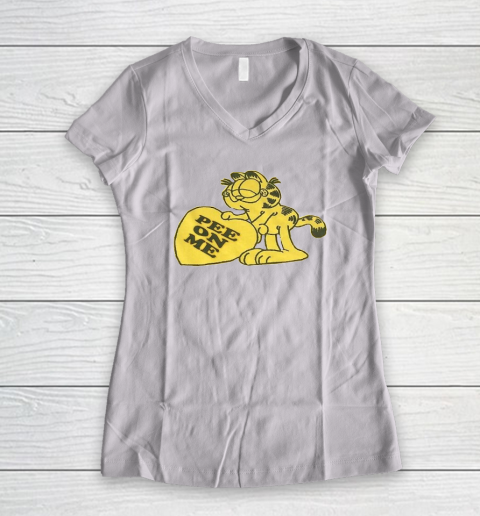 Pee On Me Garfield Funny Women's V-Neck T-Shirt