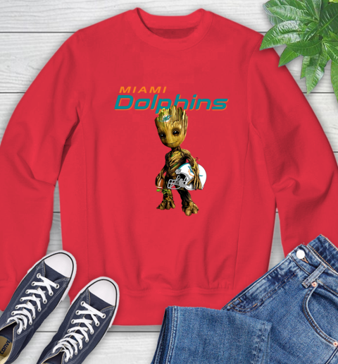 Miami Dolphins NFL Football Groot Marvel Guardians Of The Galaxy Sweatshirt 10