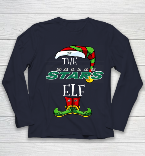 Dallas Stars Christmas ELF Funny NHL Youth Long Sleeve 2